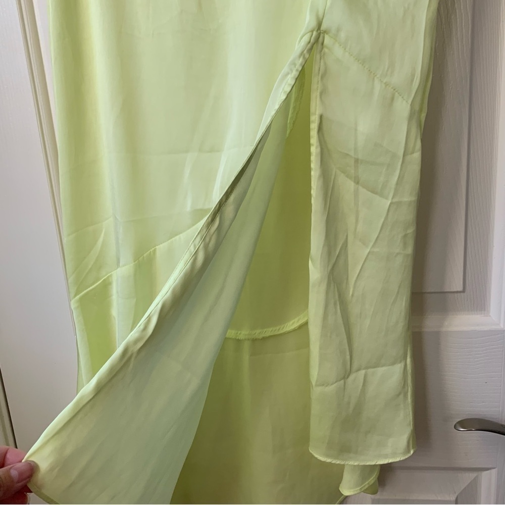 NWT Free People Lola asymmetrical skirt slit in Lemon Electric size 4 - Picture 4 of 13